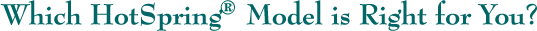 Which Hotspring&reg; Model is Right for You?